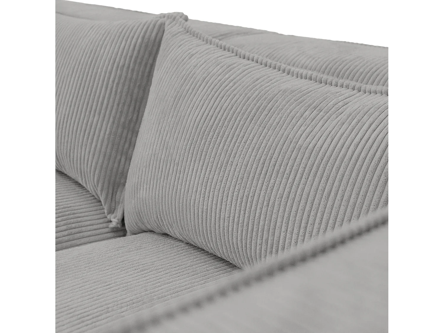 Canapé d'angle modulable en velours côtelé gris 290 cm - MODULO