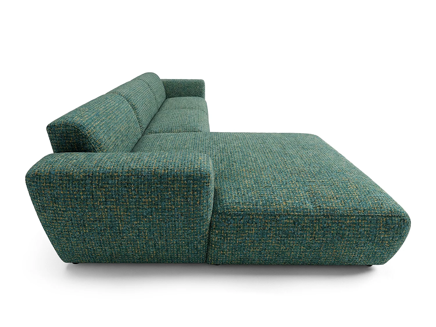 Canapé d'angle gauche en tissu bouclé vert 310 cm - GIN