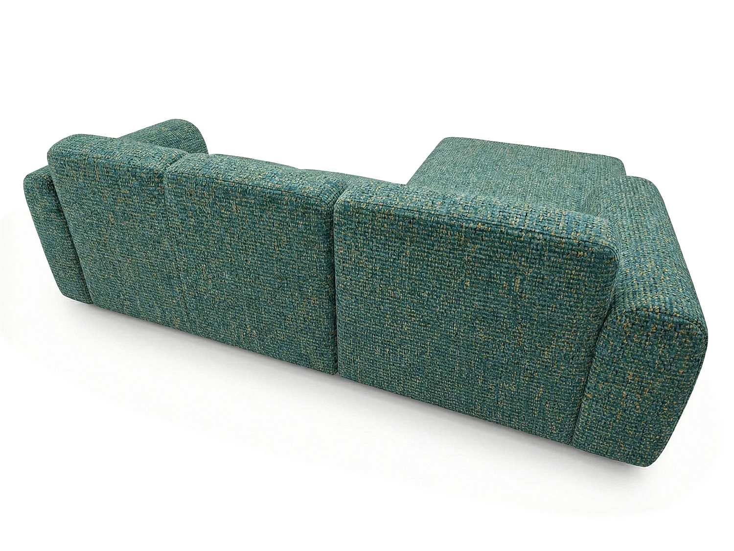 Canapé d'angle gauche en tissu bouclé vert 310 cm - GIN