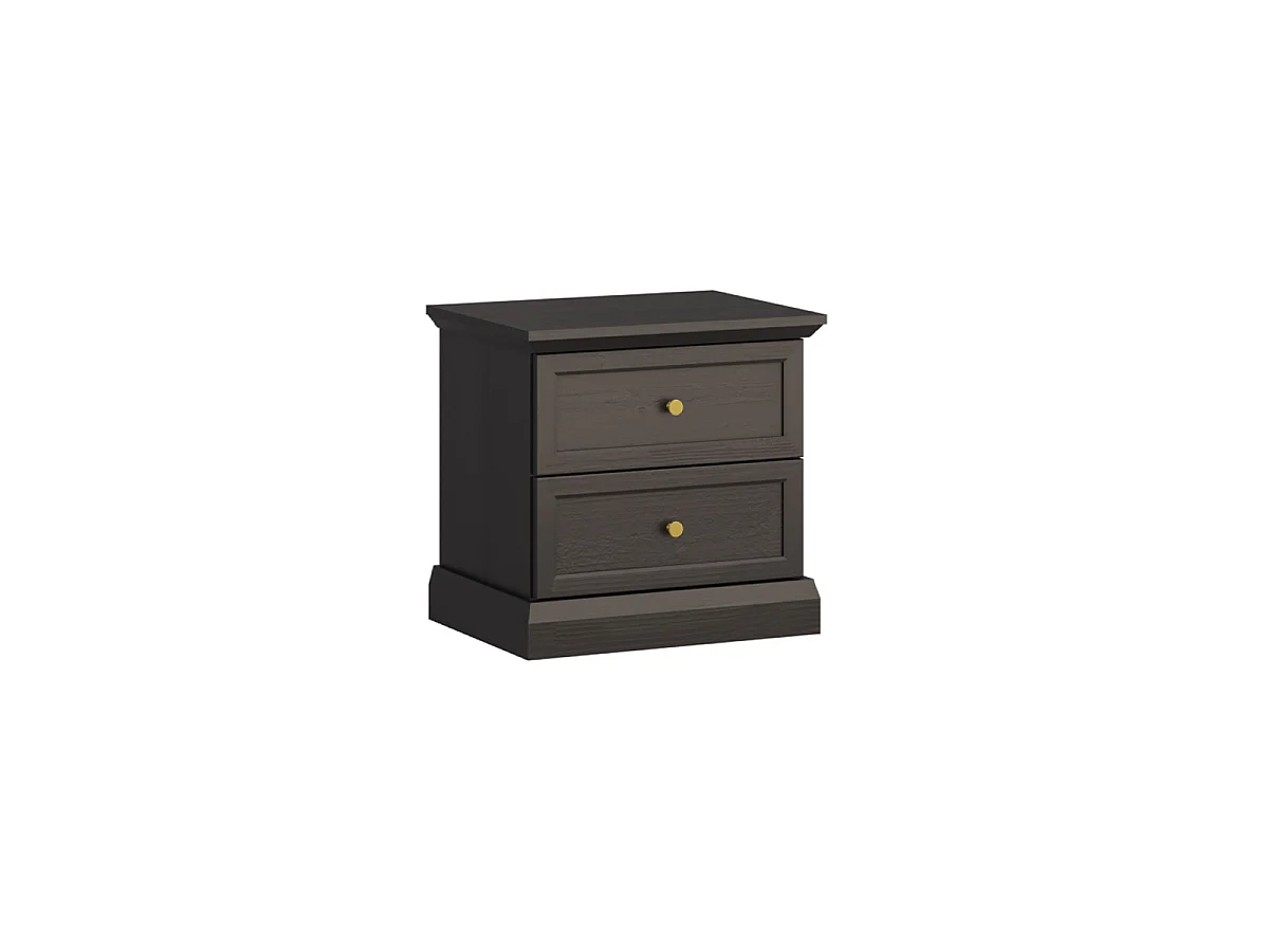 Comodino 2 cassetti Toja marrone antracite 51,1cm