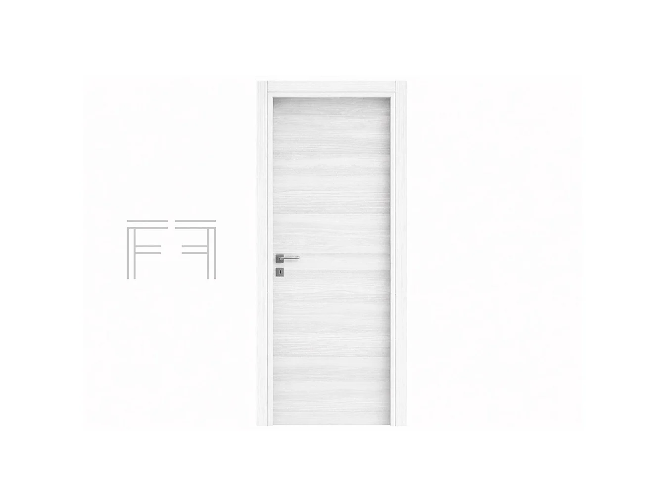 Porta interna battente reversibile Grigio Fintex Group - 70 x 210 cm