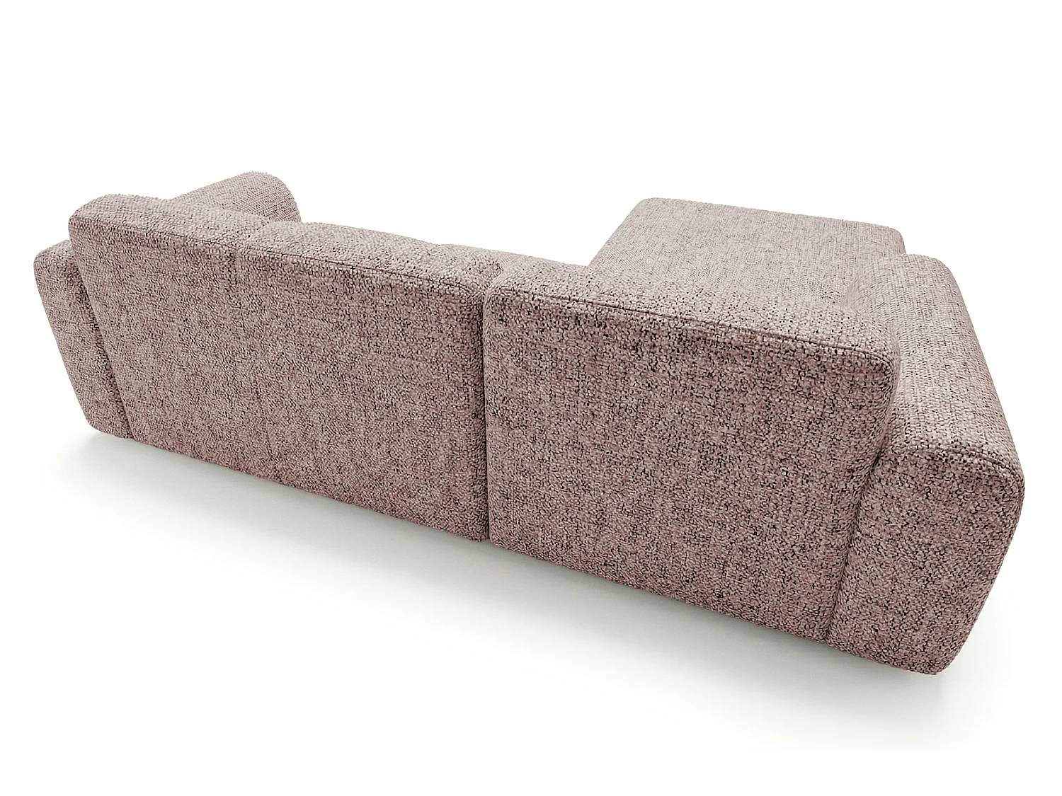 Canapé d'angle gauche en tissu bouclé rose poudré 310 cm - GIN
