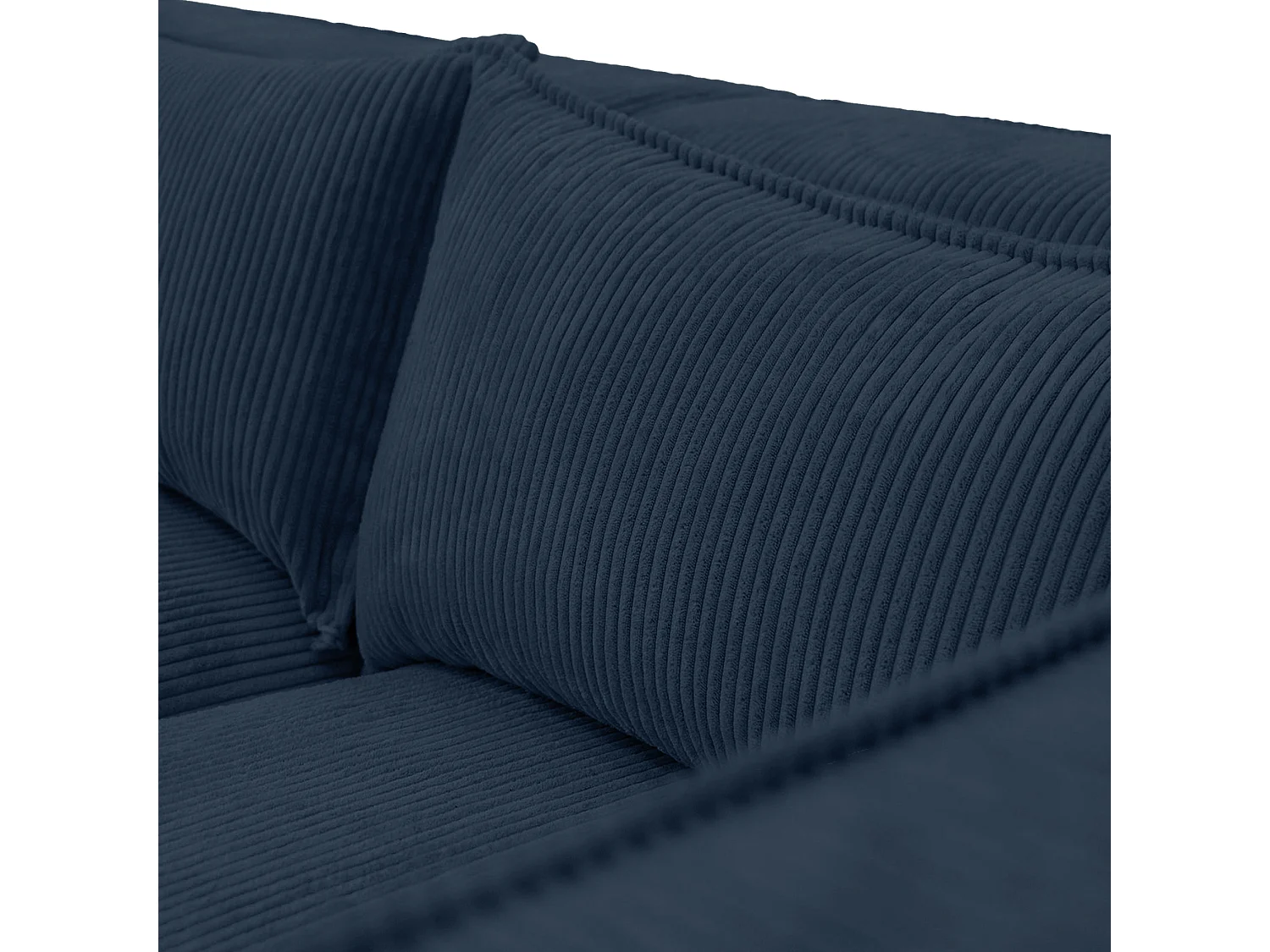 Canapé d'angle modulable en velours côtelé bleu 290 cm - MODULO