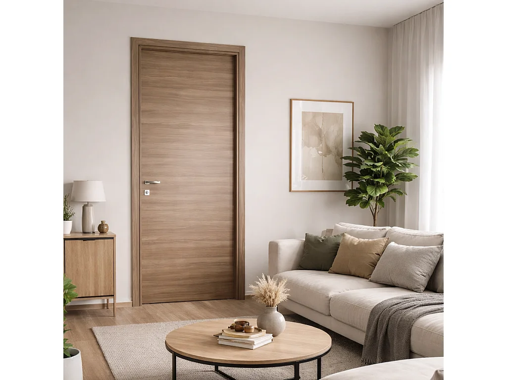 Porta interna battente reversibile Nocciola M.Milano 70x210 cm - effetto legno