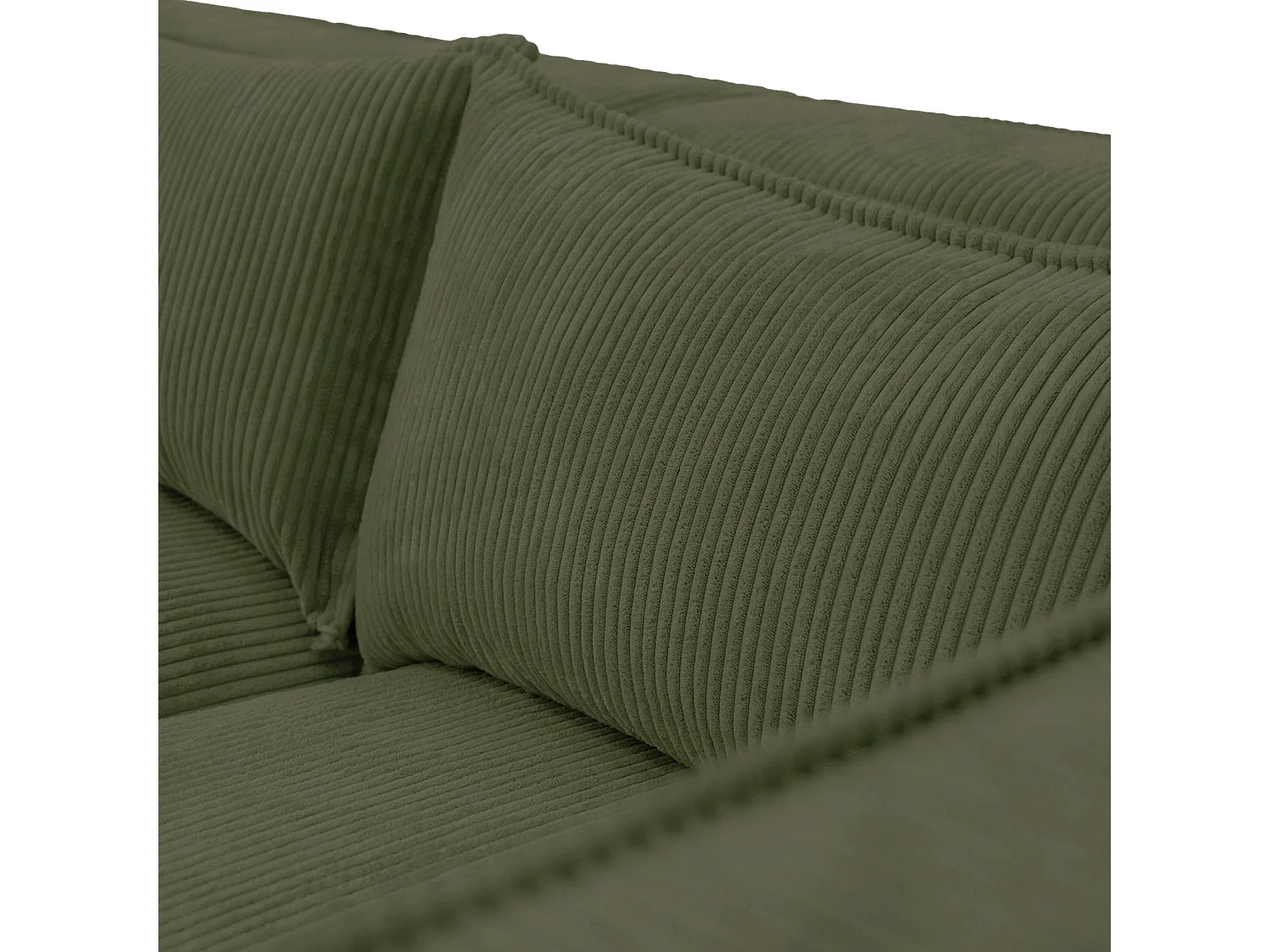 Canapé d'angle modulable en velours côtelé vert 290 cm - MODULO