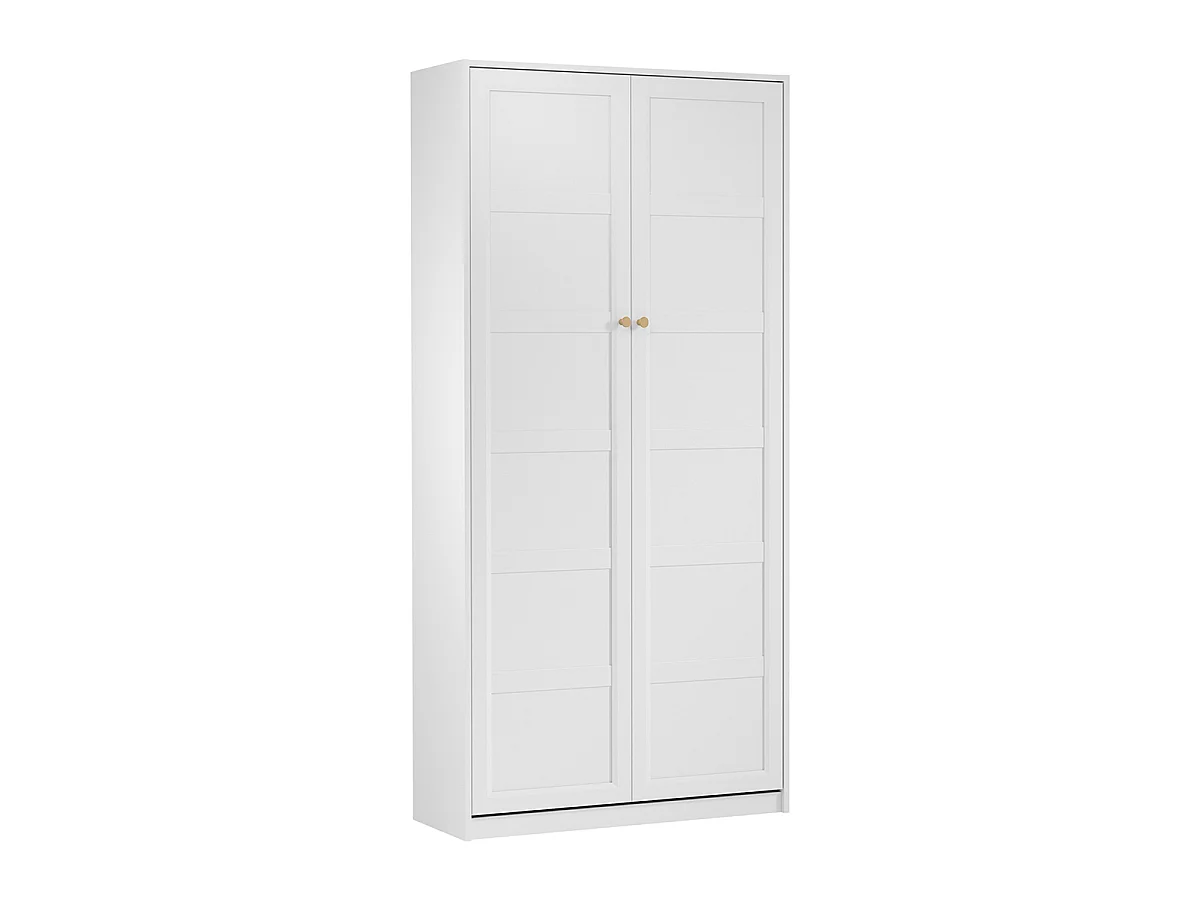 Lit escamotable 90x200 sommier et tête de lit inclus Fergus Blanc