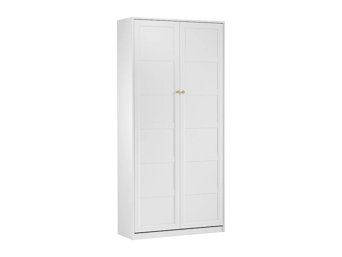 Lit escamotable 90x200 vertical sommier et tête de lit inclus Fergus Blanc