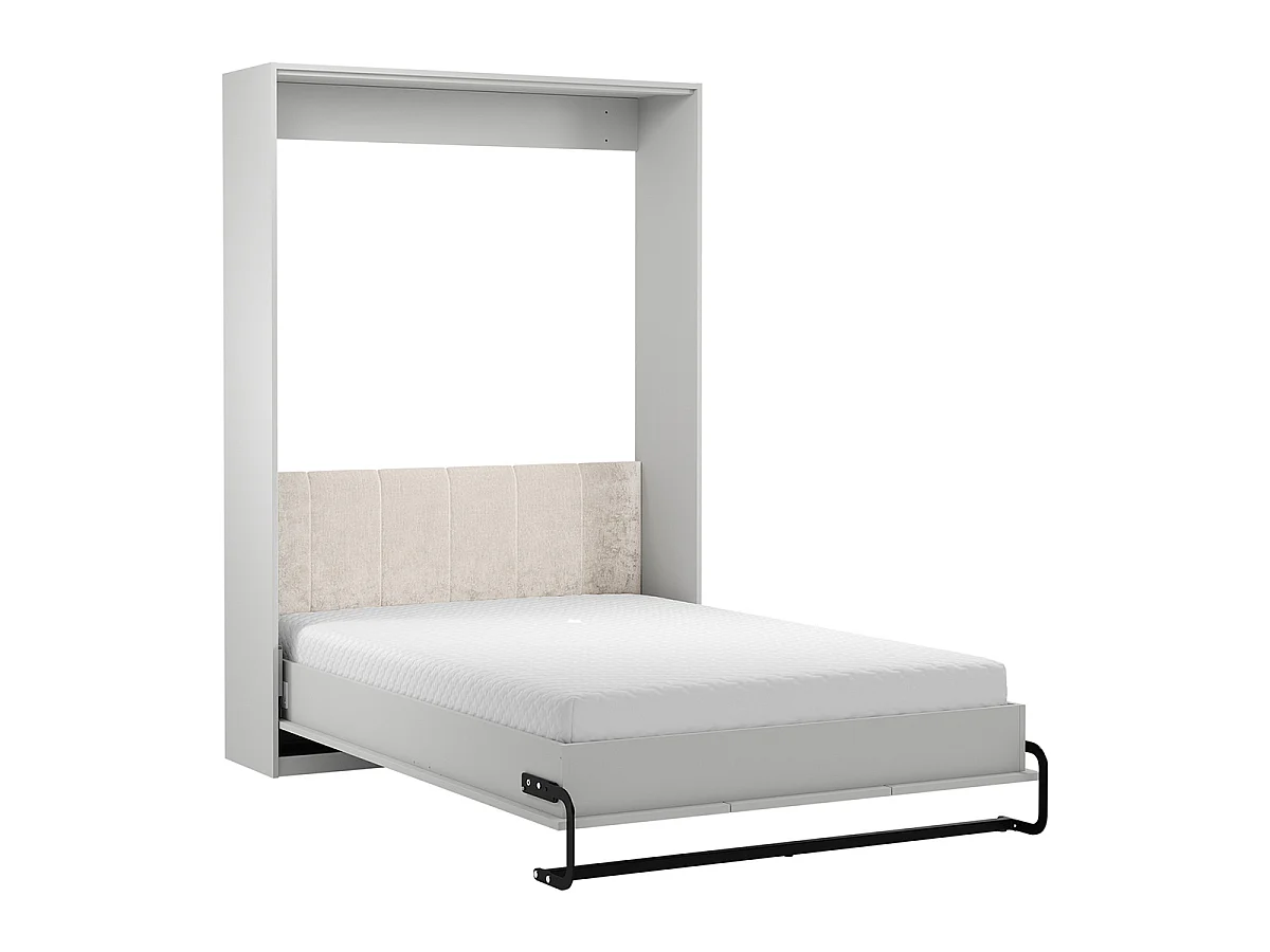 Lit escamotable 140x200 sommier et tête de lit inclus Fergus Blanc