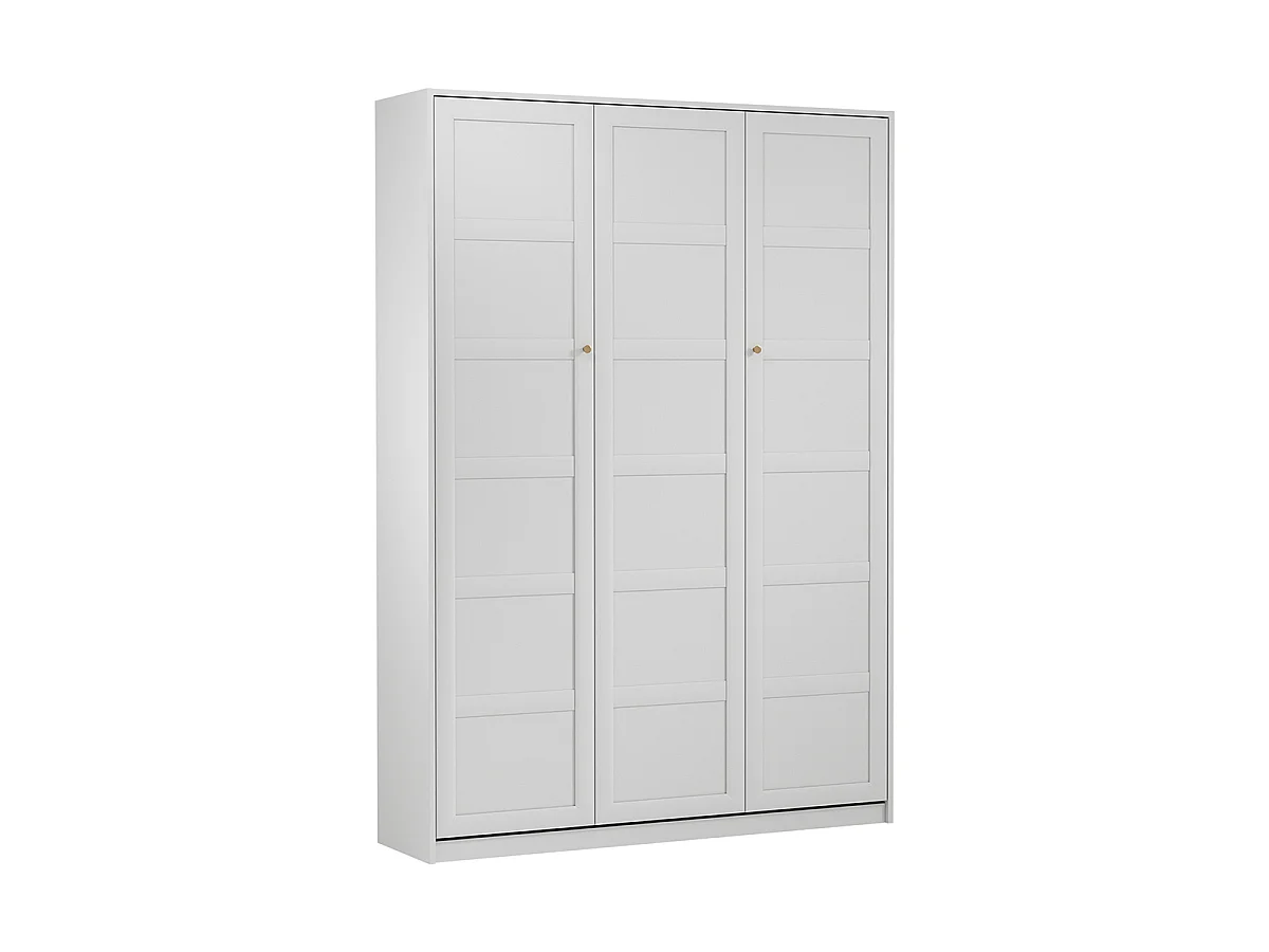 Lit escamotable 140x200 sommier et tête de lit inclus Fergus Blanc