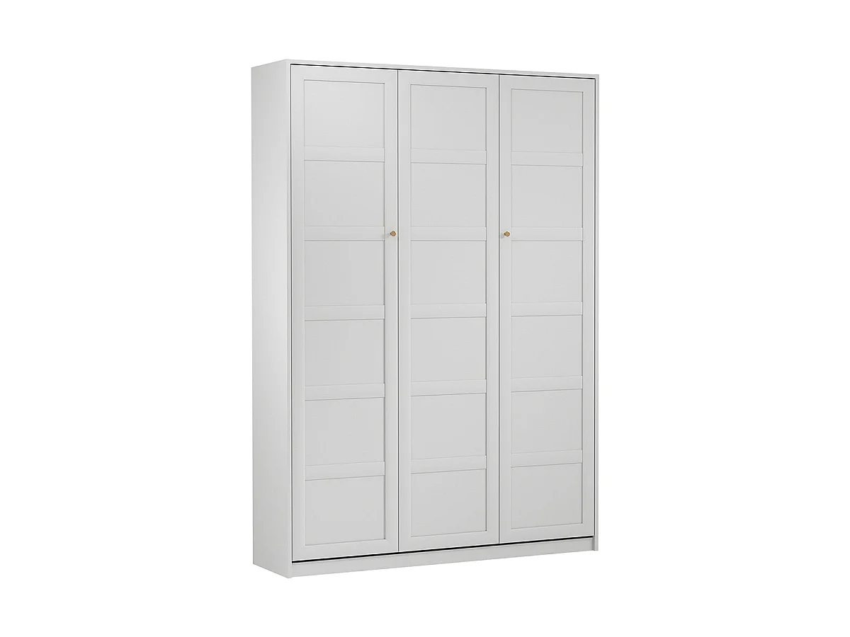 Lit escamotable 140x200 vertical sommier et tête de lit inclus Fergus Blanc