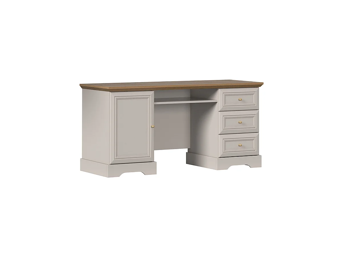 Bureau 1 porte 3 tiroirs Dulci Cachemire et Bois