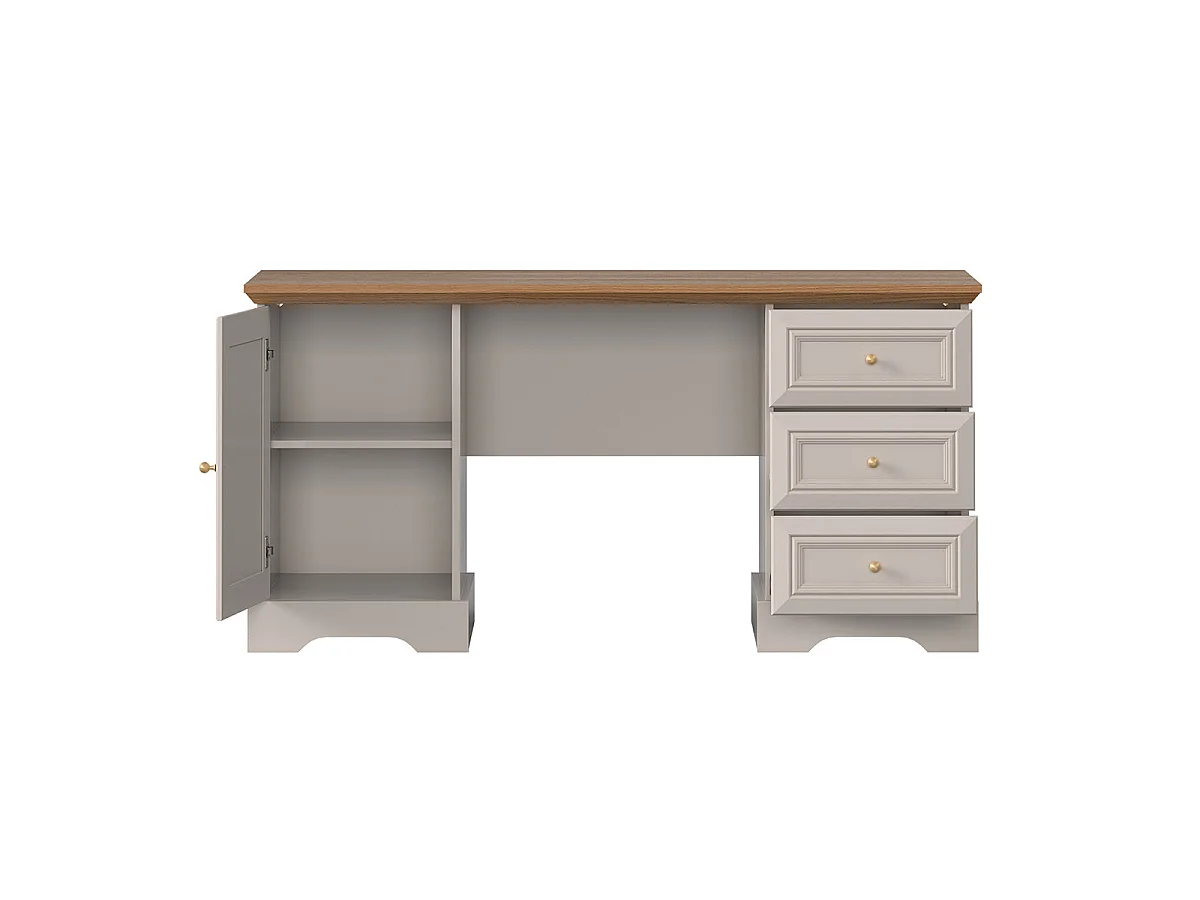 Bureau 1 porte 3 tiroirs Dulci Cachemire et Bois