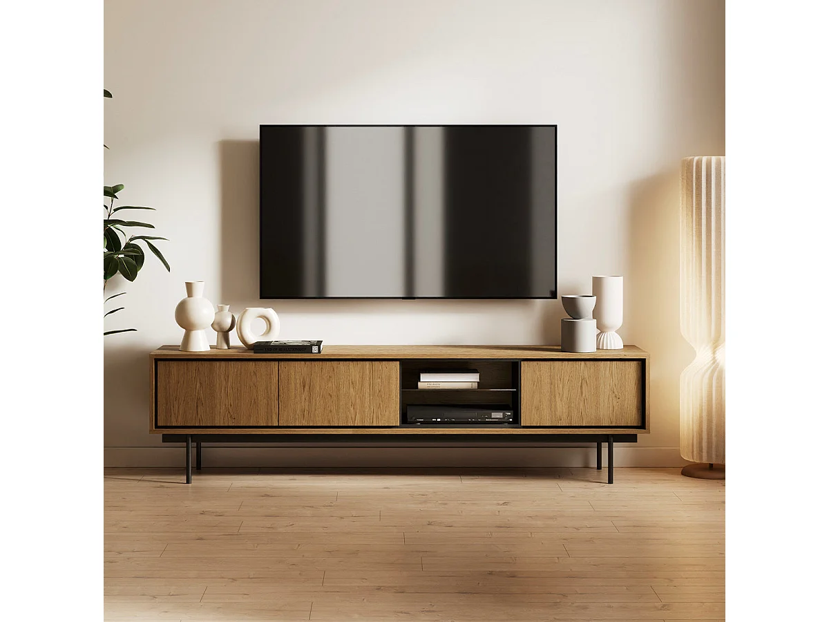 3-dørs tv-bord 200 cm Vidia Wood