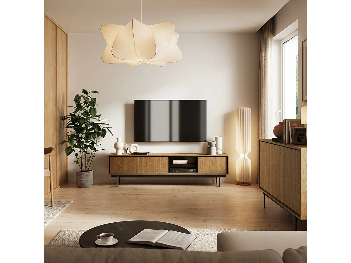 3-dørs tv-bord 200 cm Vidia Wood