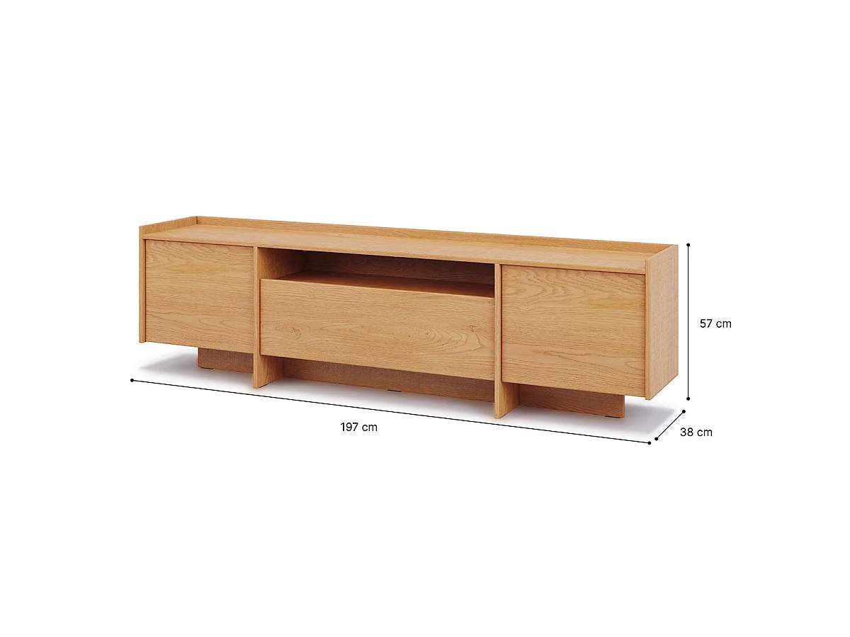 TV-bord 3 døre 200 cm Japandi Træ
