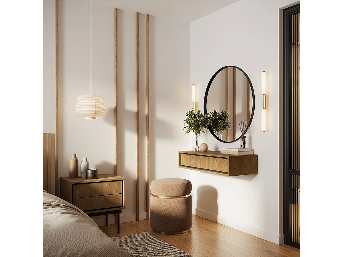 Console coiffeuse murale 1 tiroir Vidia Bois