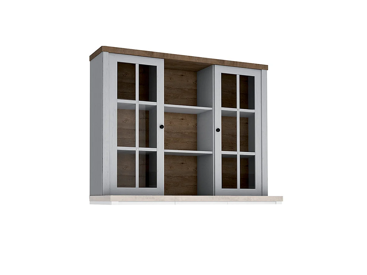 Credenza 3 cassetti Léandre bianco e marrone 198,1cm