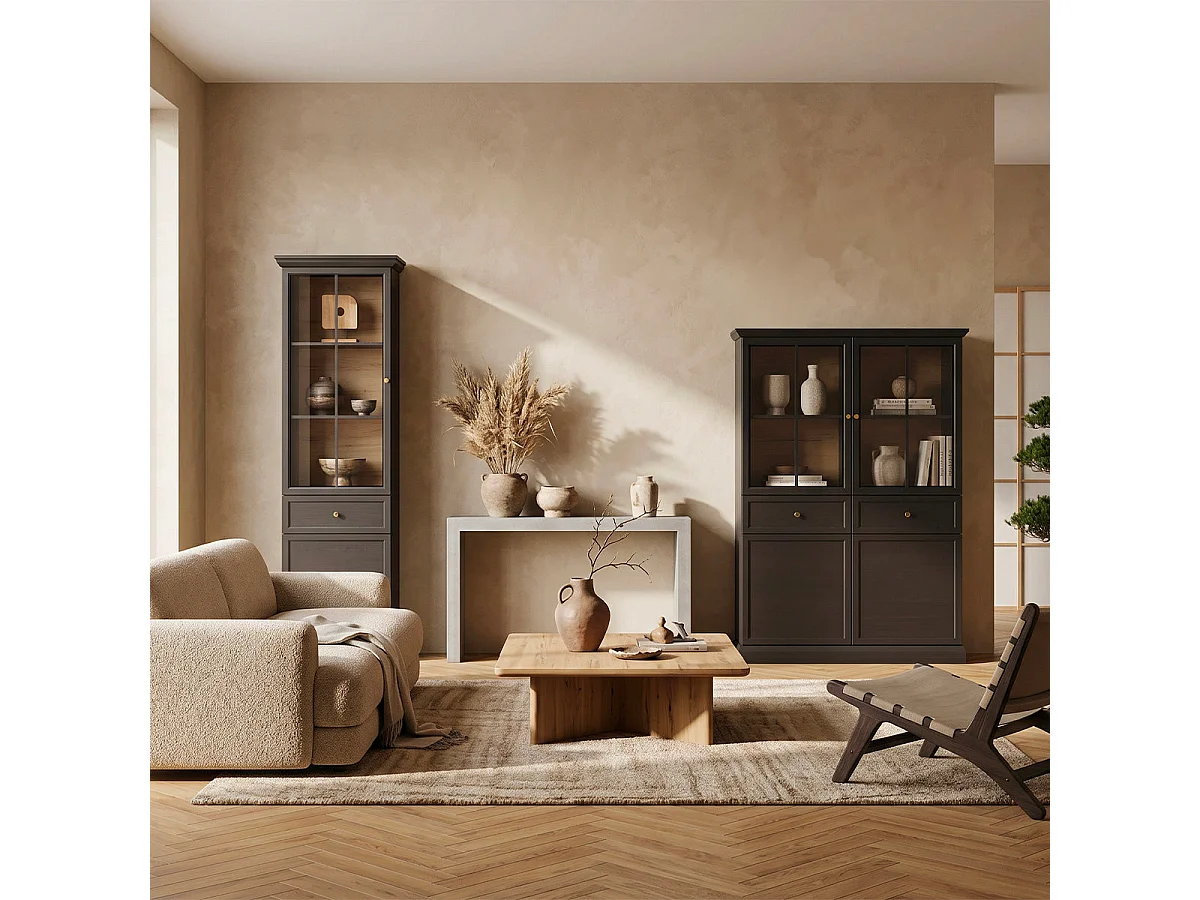 Vaisselier 4 portes 2 tiroirs Toja Bois anthracite