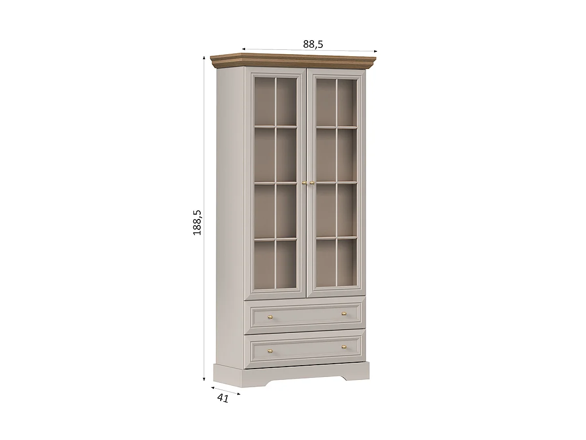Vaisselier 2 portes 2 tiroirs Dulci Cachemire et Bois