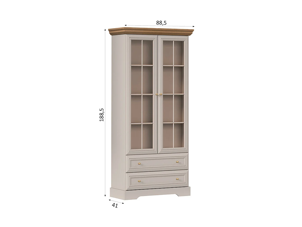 Vaisselier 2 portes 2 tiroirs Dulci Cachemire et Bois