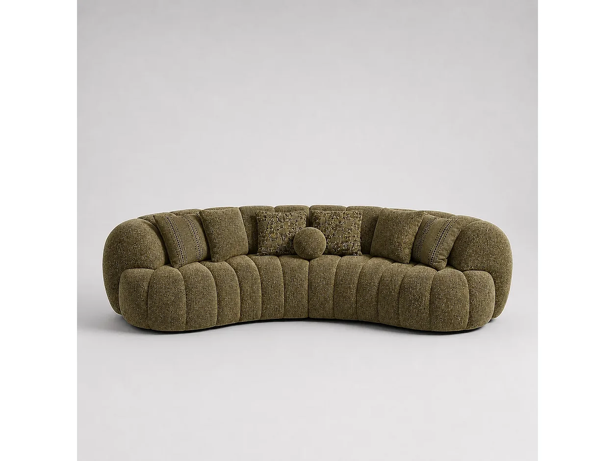 Canapé YASEMIN arc de cercle Coloris Vert Olive