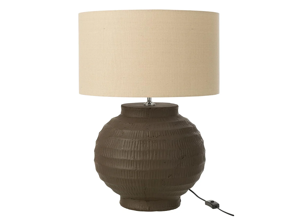Lampe à Poser en Terre Cuite "Shawna" 46cm Marron