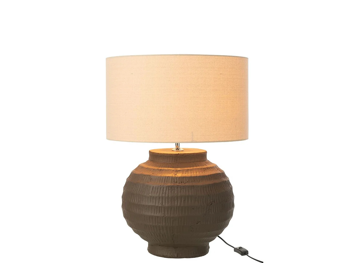 Lampe à Poser en Terre Cuite "Shawna" 46cm Marron