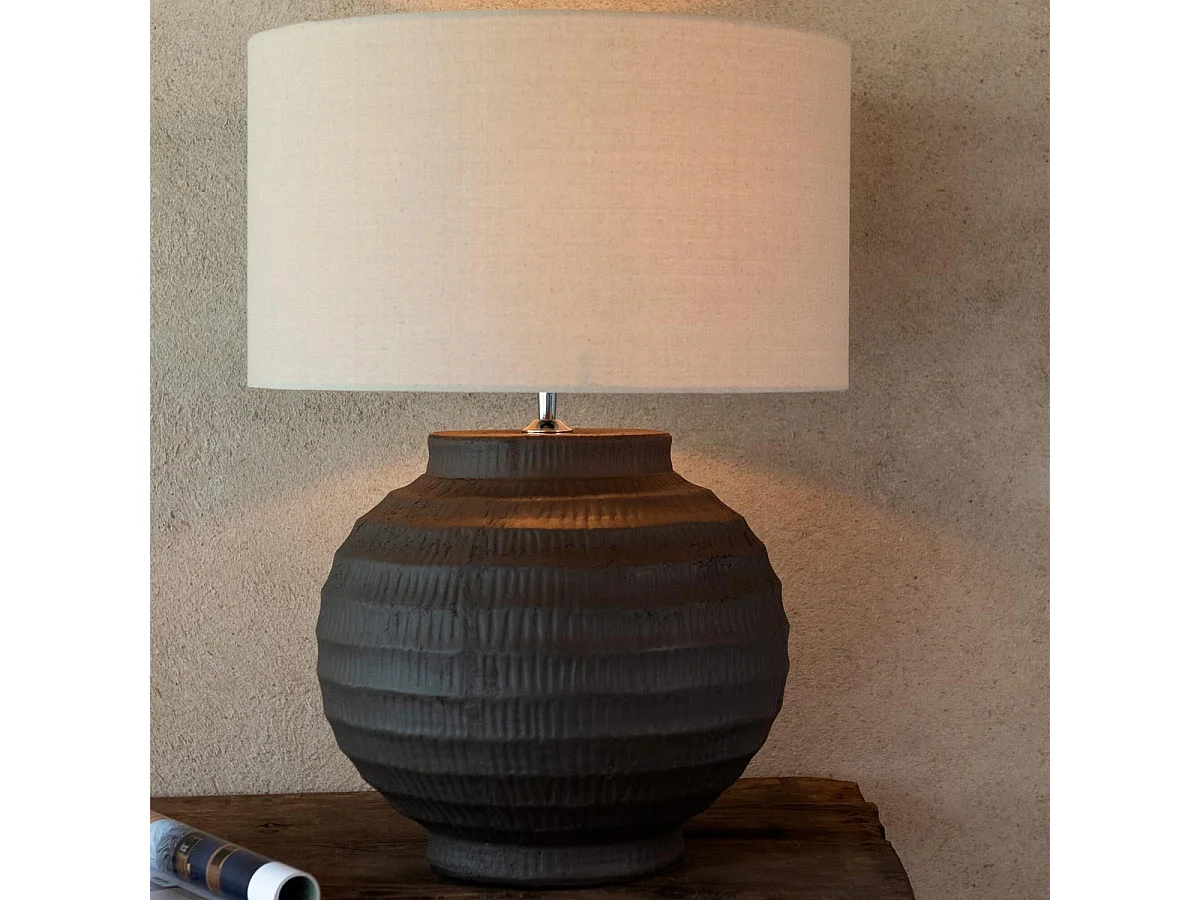 Lampe à Poser en Terre Cuite "Shawna" 46cm Marron