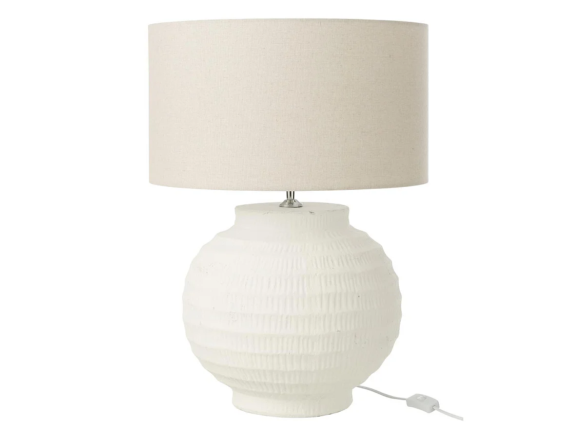 Lampe à Poser en Terre Cuite "Shawna" 46cm Blanc
