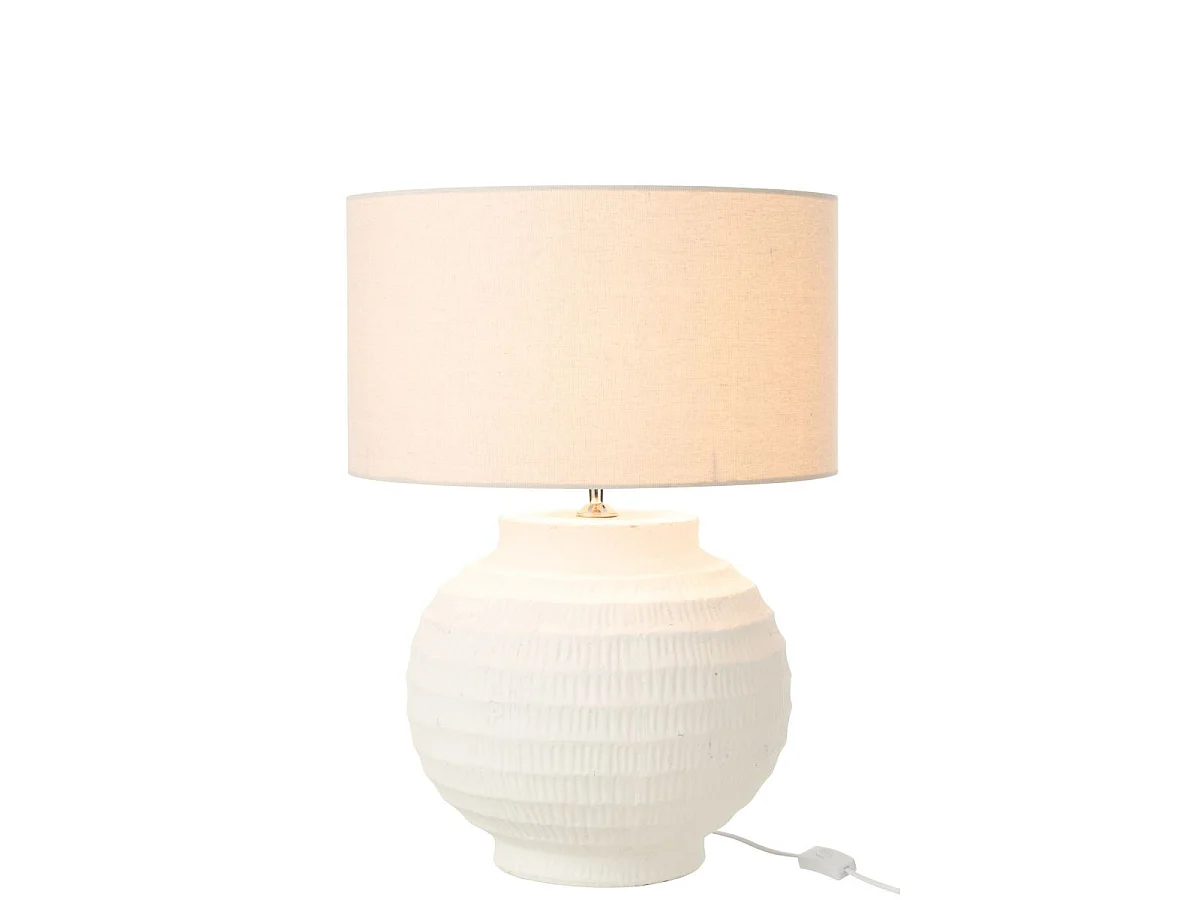 Lampe à Poser en Terre Cuite "Shawna" 46cm Blanc