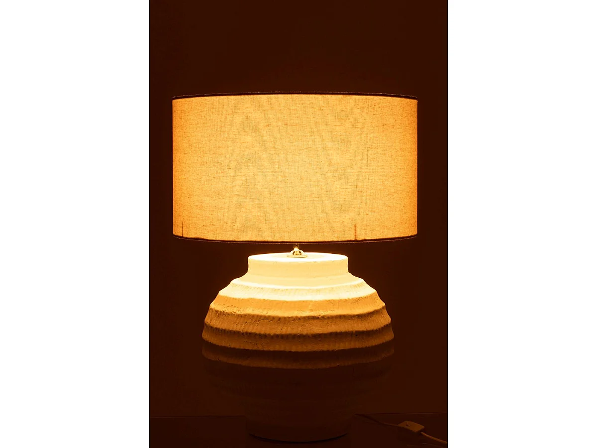 Lampe à Poser en Terre Cuite "Shawna" 46cm Blanc