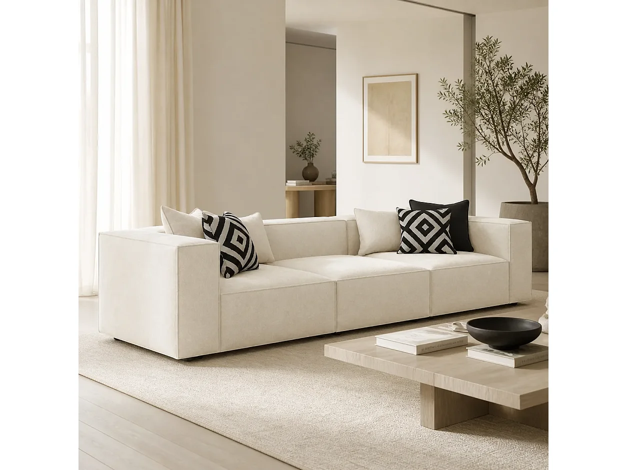 Divano 310cm GALA lineare modulare Colore Blanc Cassé