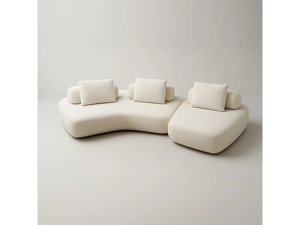 Canapé d'angle MILANO Droite Blanc Cassé