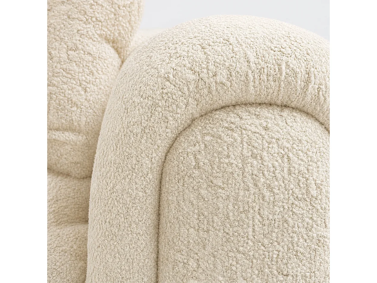 Canapé LONDON + Pouf Coloris Ecru Mousse