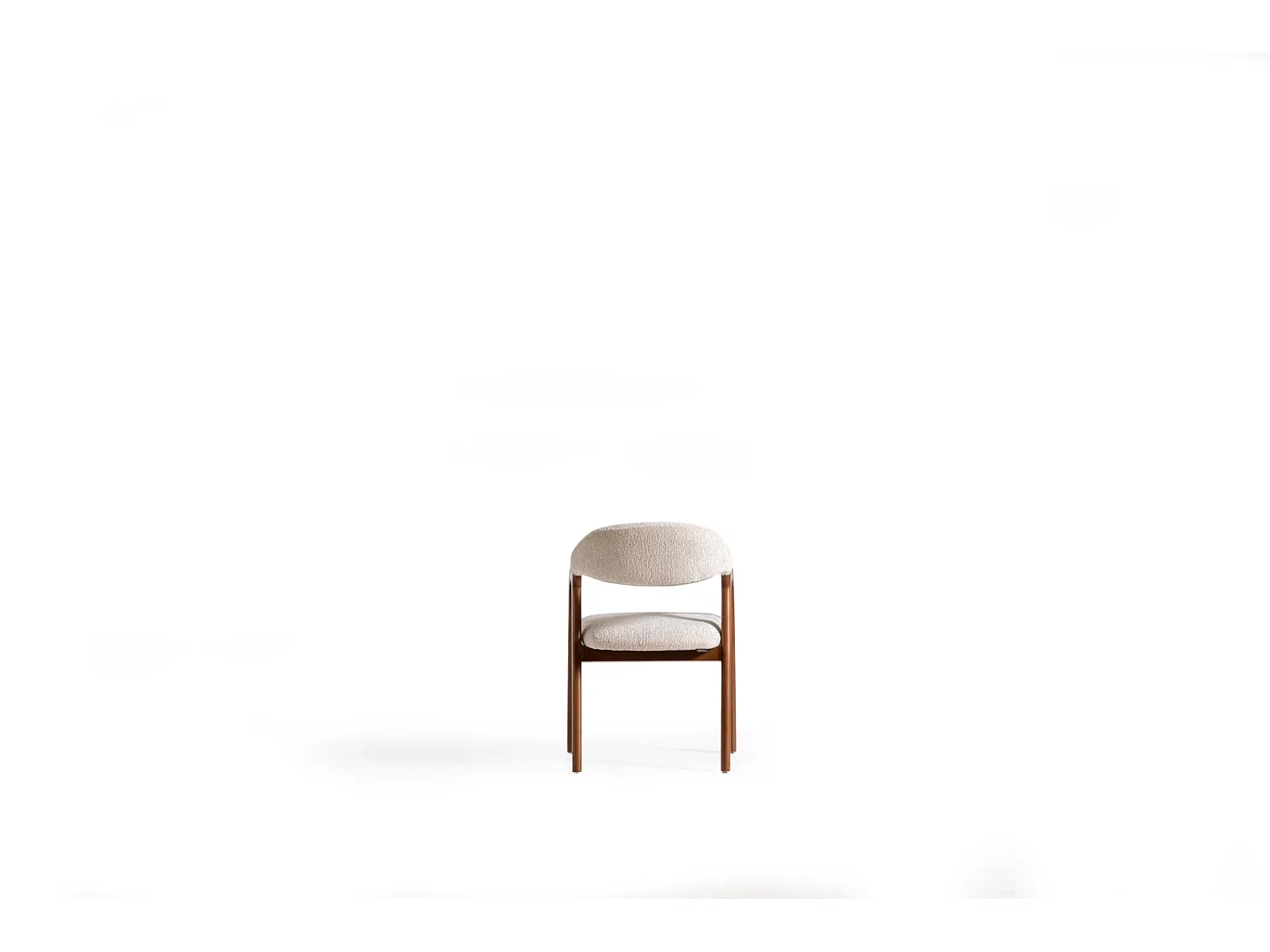 Chaise SOHO bois et bouclette blanche