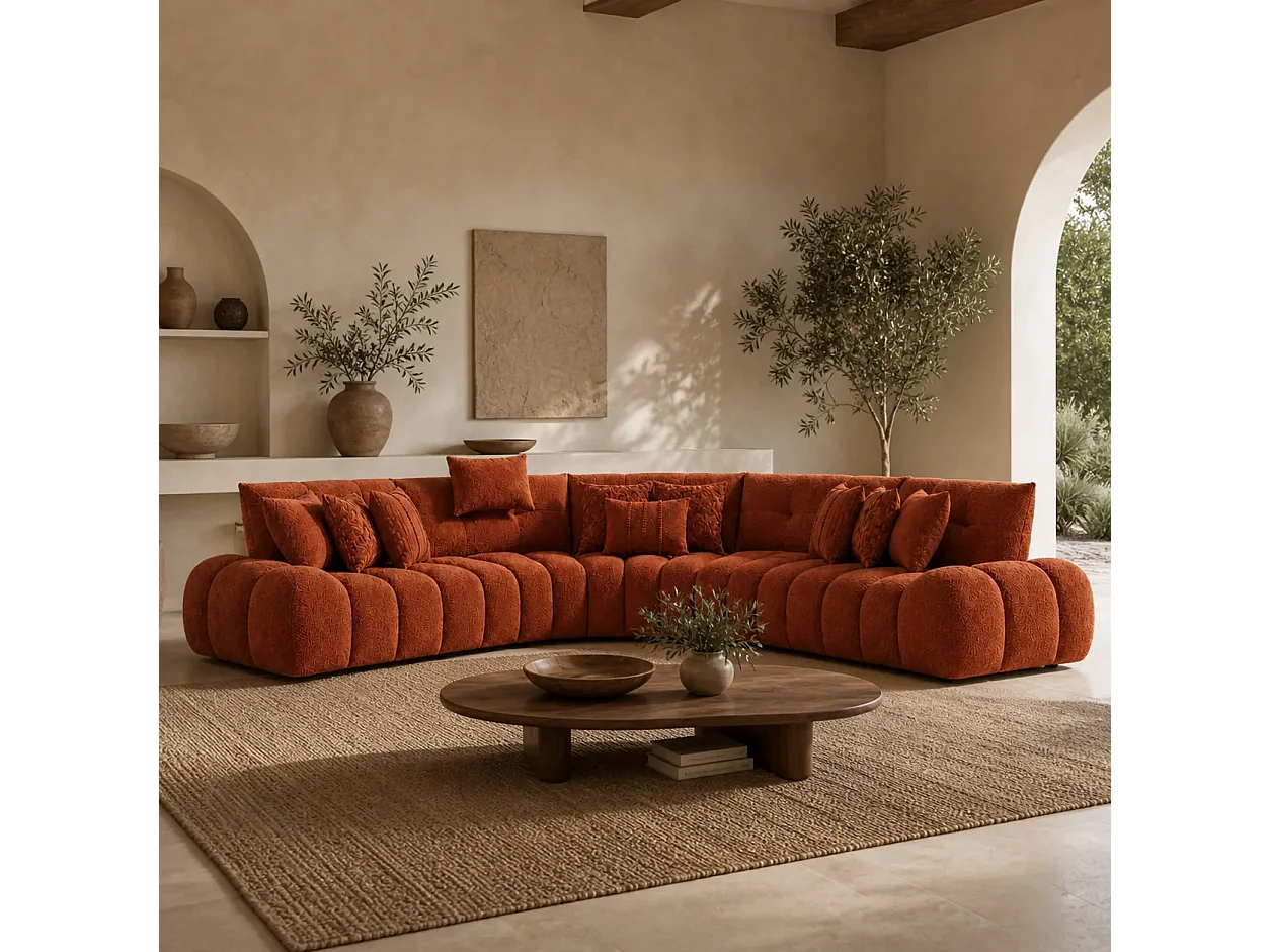 Divano ASSOUAN 450cm arco di cerchio Colore Terracotta