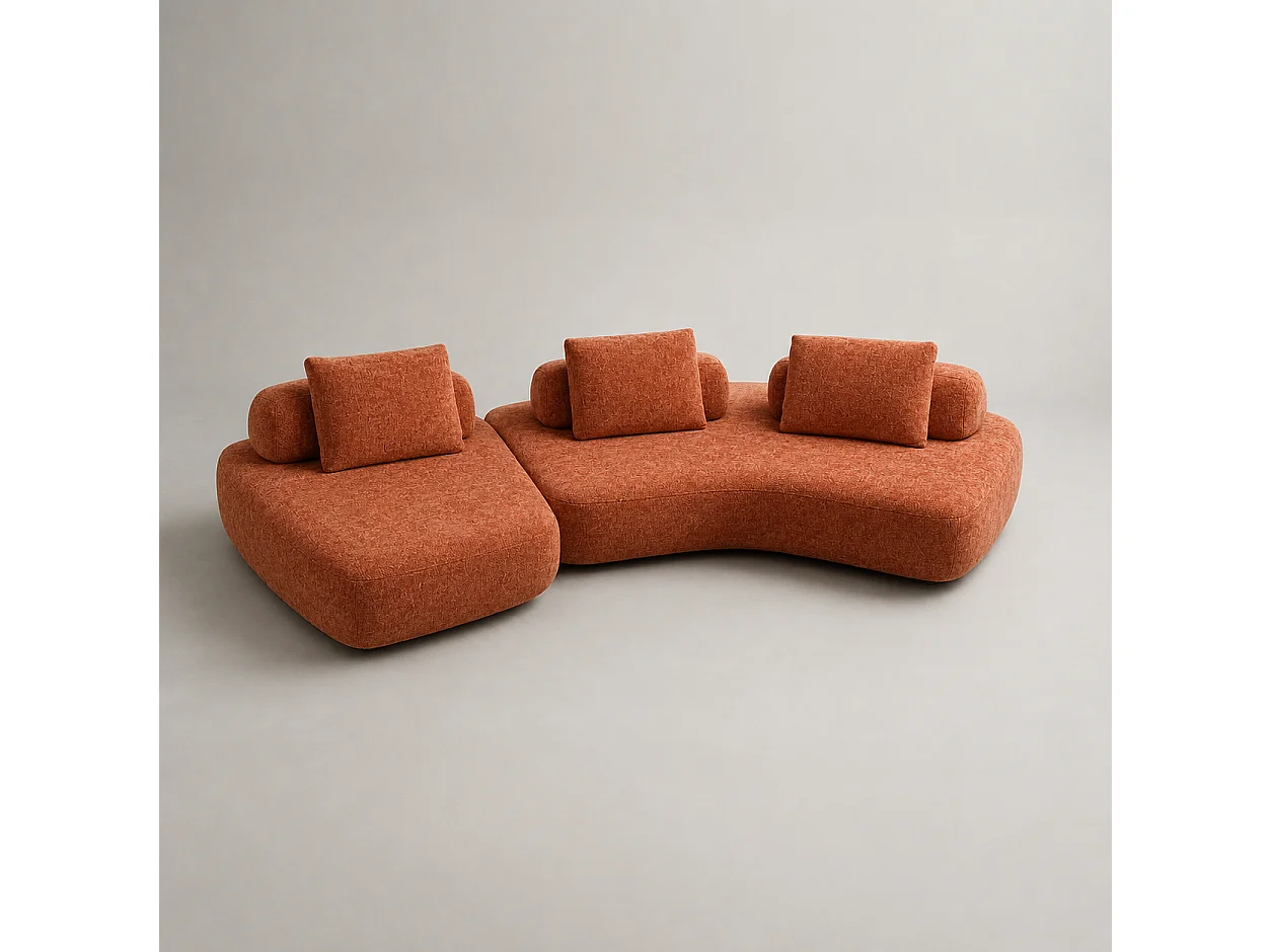 Canapé d'angle MILANO Gauche Terracotta