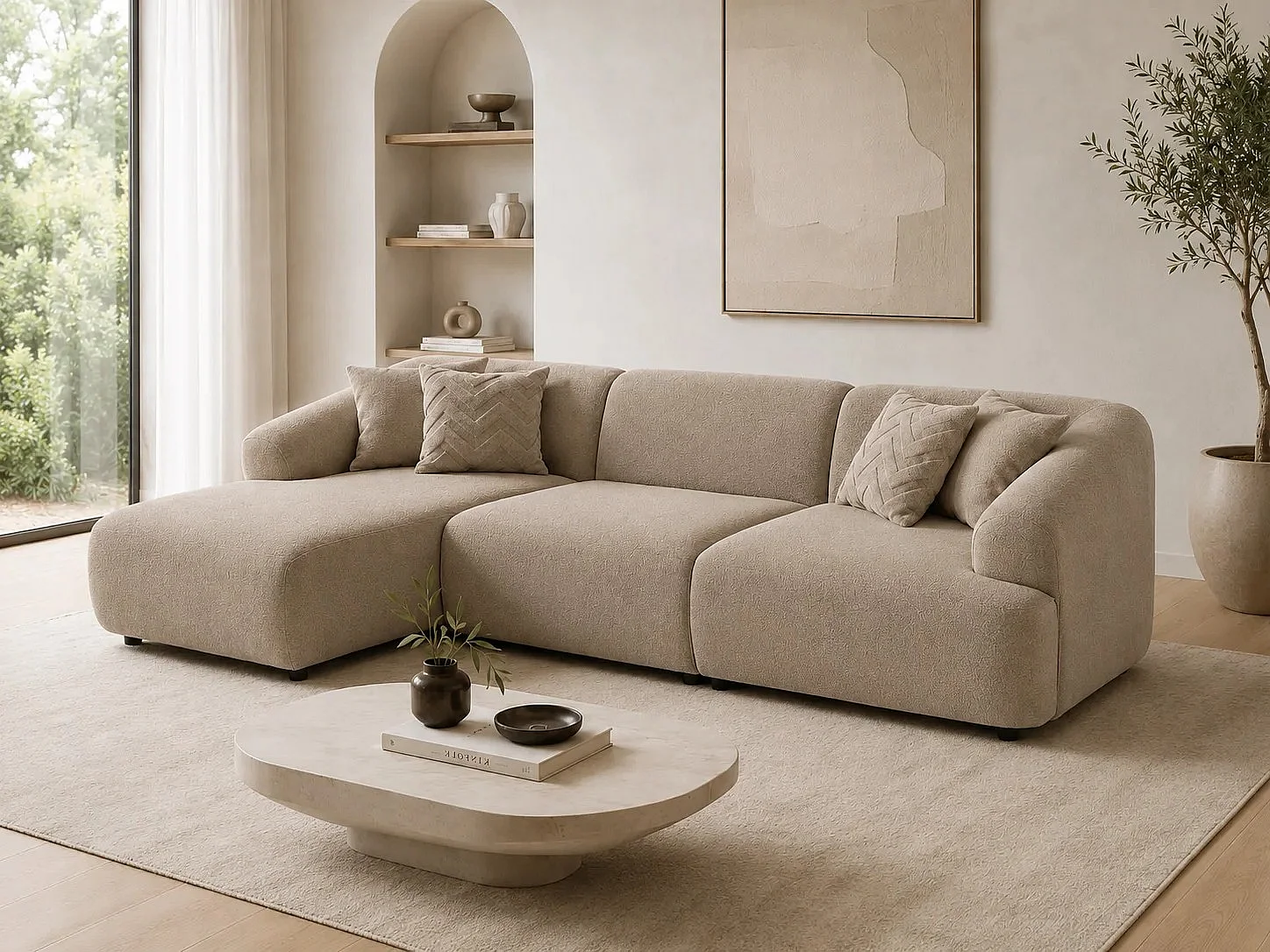 Divano ad angolo Sinistra New-York Sable Nomade