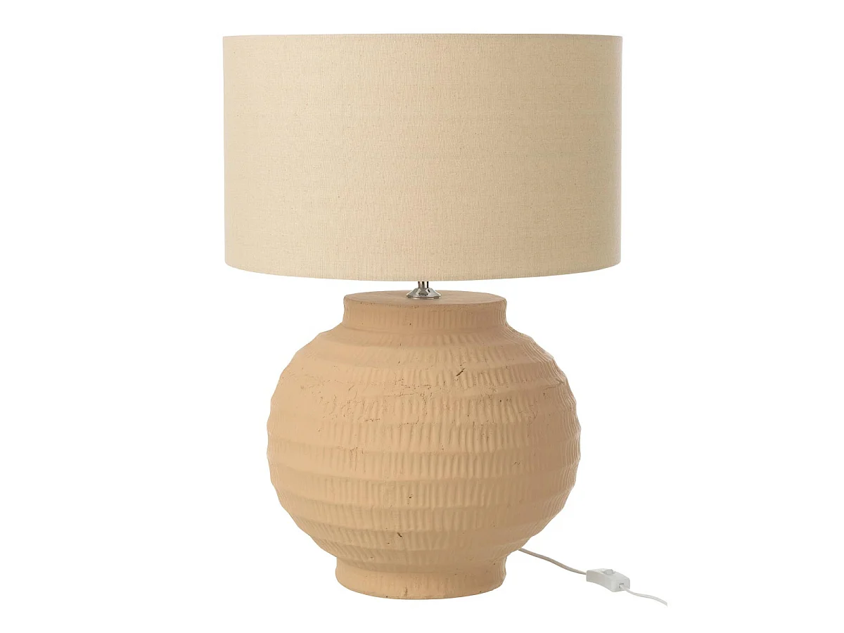 Lampe à Poser en Terre Cuite "Shawna" 46cm Beige