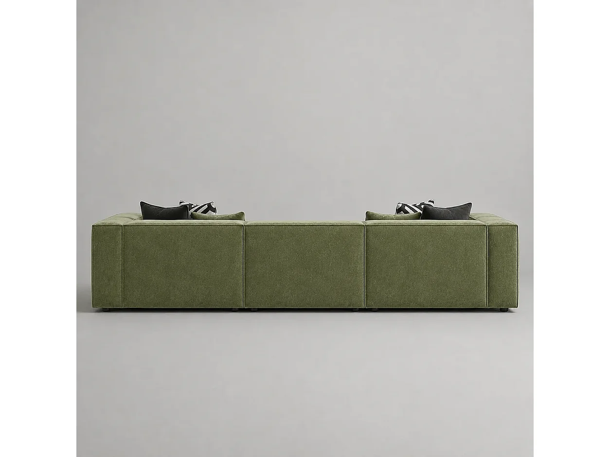 Canapé  310cm GALA droit modulable Coloris Vert Olive