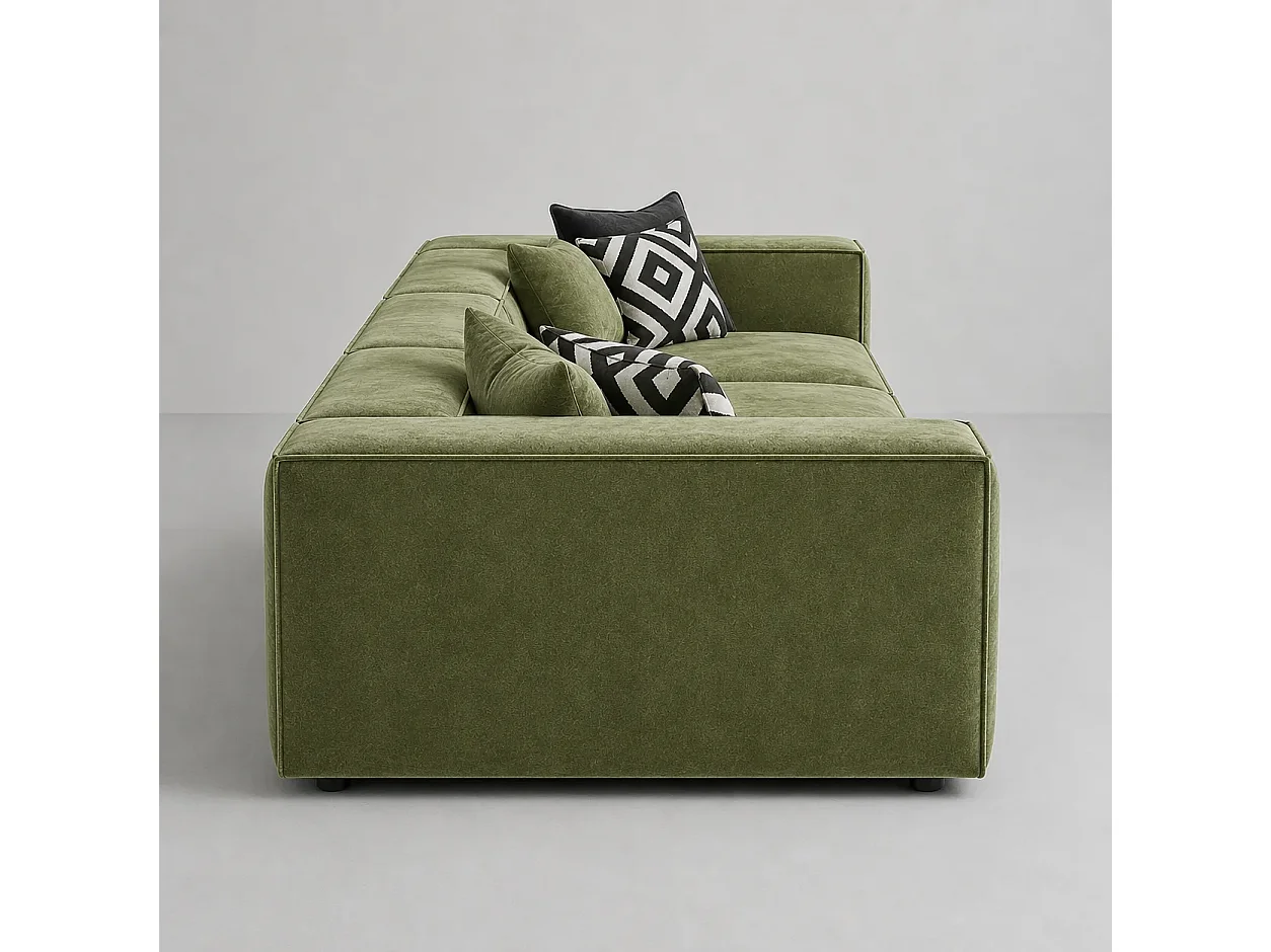 Canapé  310cm GALA droit modulable Coloris Vert Olive