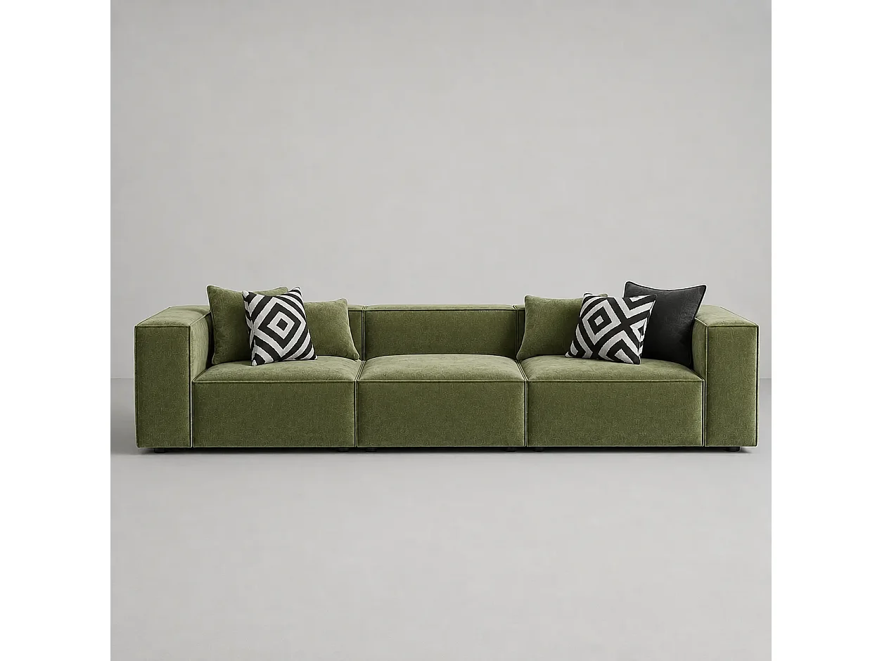 Canapé  310cm GALA droit modulable Coloris Vert Olive