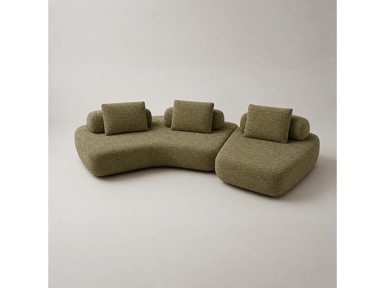 Canapé d'angle MILANO Droite Vert Olive