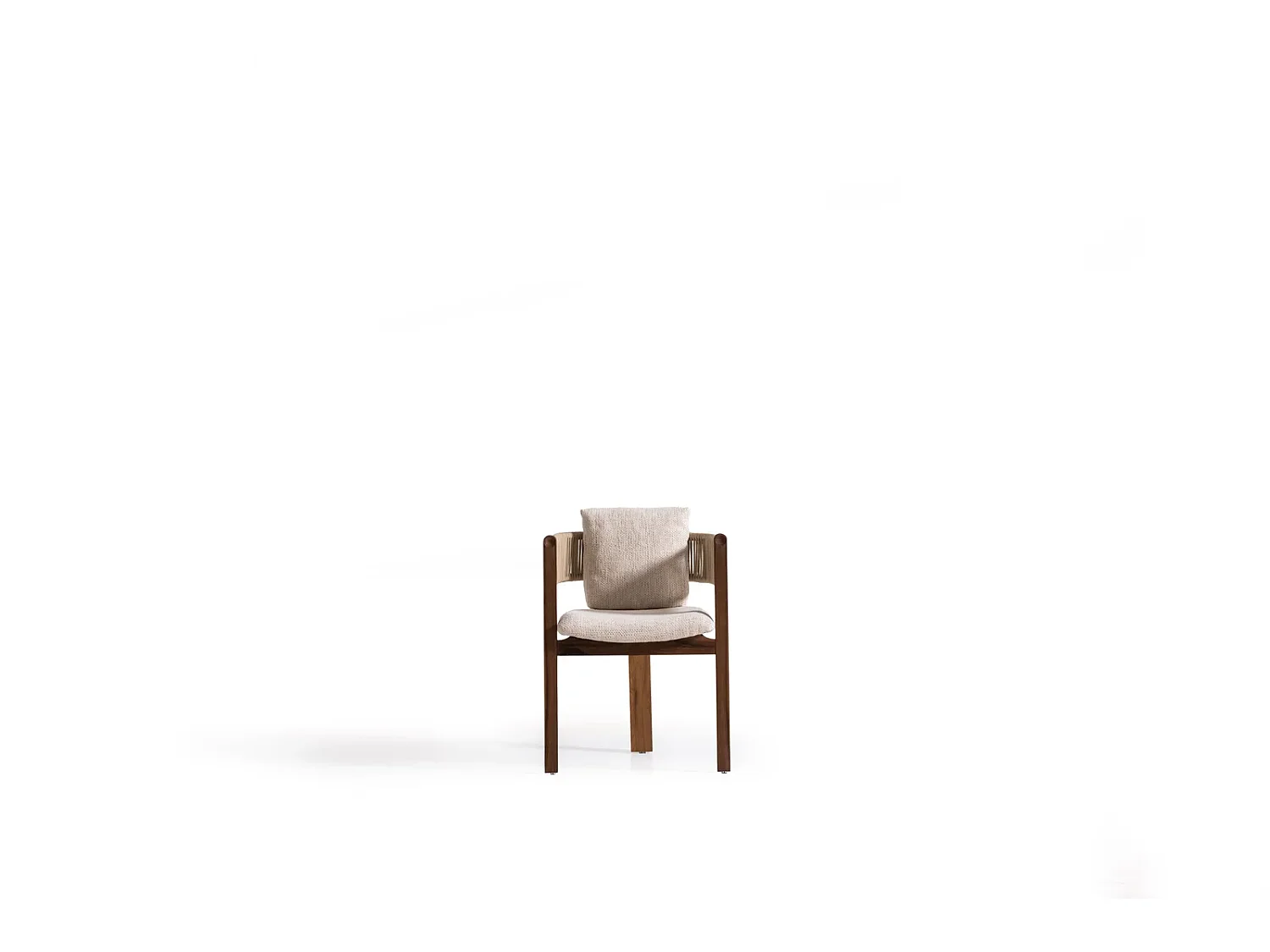 Chaise LUA bois et bouclette crème