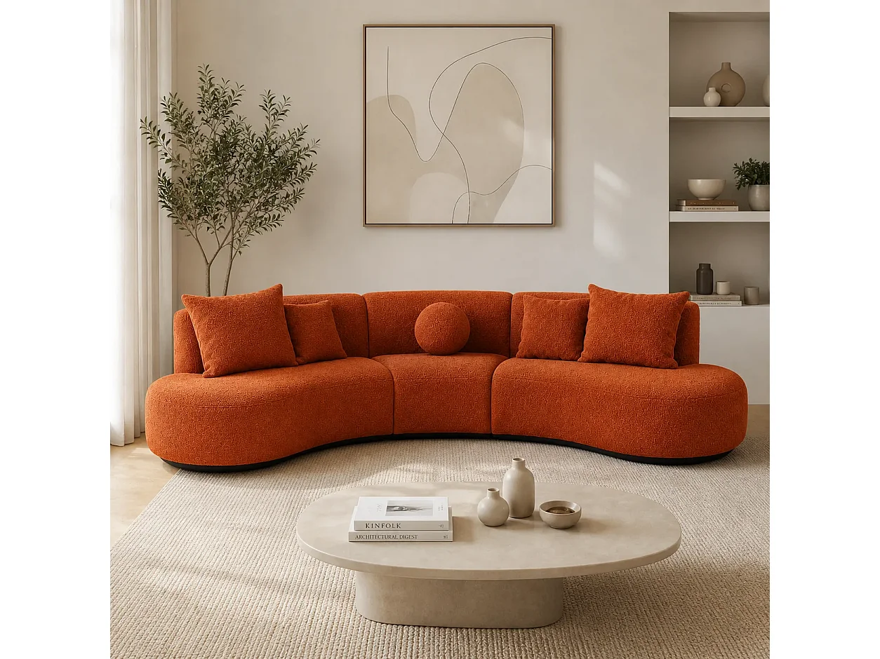 Divano ONDA incurvé Terracotta