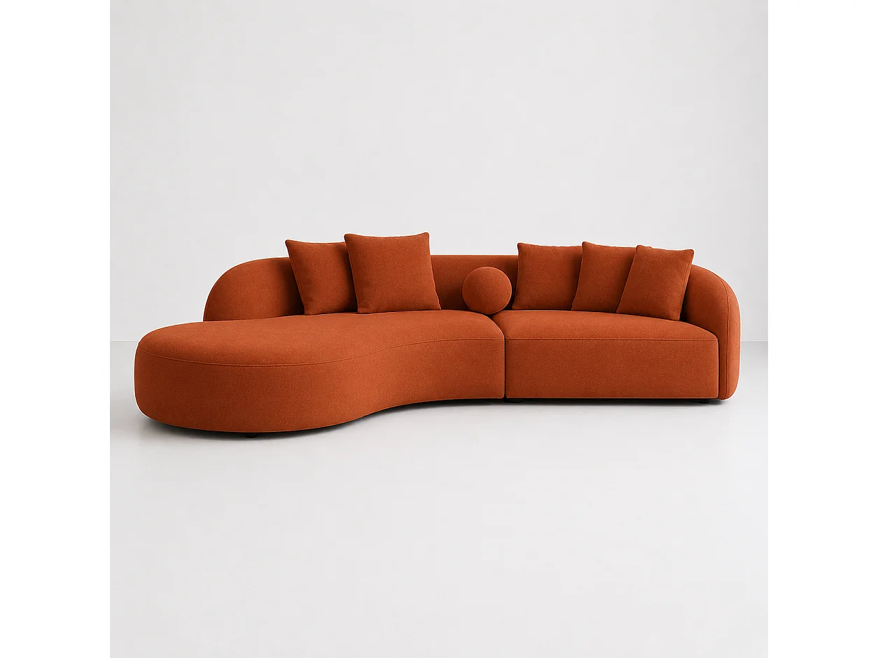 Divano ZEN incurvé droite Terracotta
