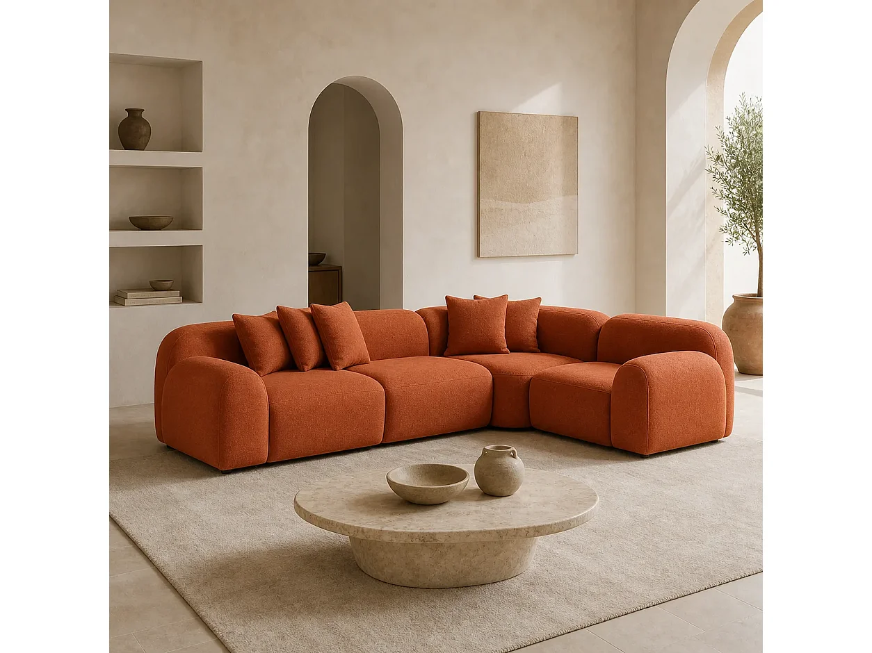 Sofá rinconero ALEXANDRIE Color Terracotta