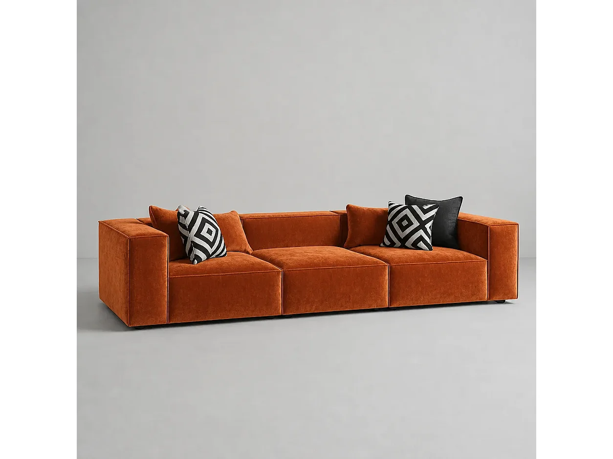 Canapé  310cm GALA droit modulable Coloris Terracotta