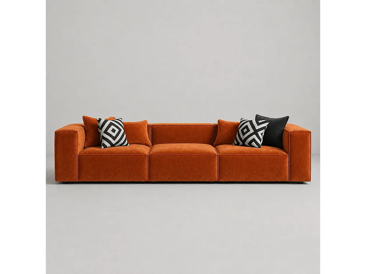 Canapé  310cm GALA droit modulable Coloris Terracotta