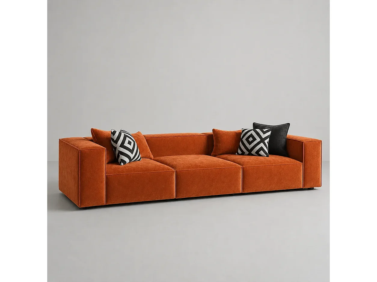 Canapé  310cm GALA droit modulable Coloris Terracotta